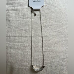 Calvin Klein Crescent’s Moon Sterling Silver Necklace